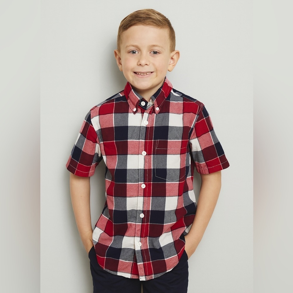 Old Navy Slim Fit Button Down - Plaid (Red, White, Blue, Gray) 🌟